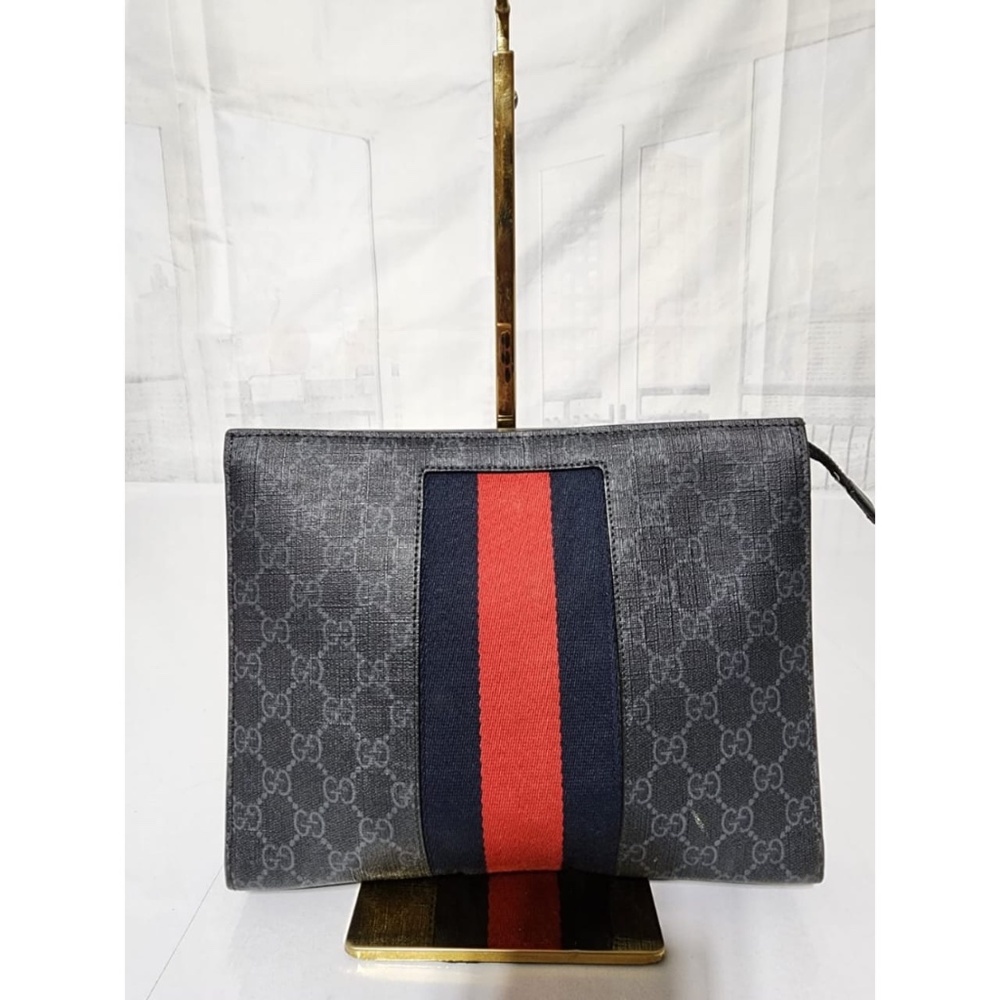 Authentic Gucci GG Supreme Web Clutch Bag - Picture 9 of 13